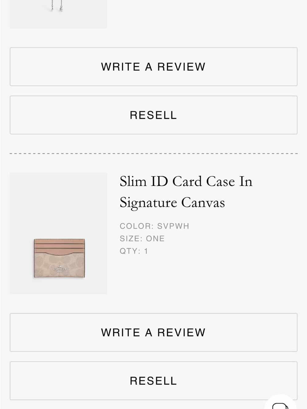 Coach Slim ID Card Case in Blush and Beige Signature Canvas
